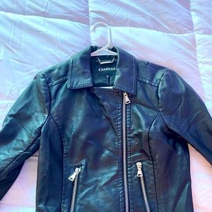Express Women’s Zip Up Leather Blazer Jacket